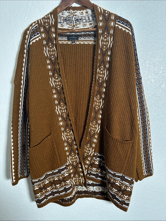 Lucky Brand Sweaters - Lucky Brand Southwestern BOHO Knit Open Cardigan Sweater with Pockets Size XL